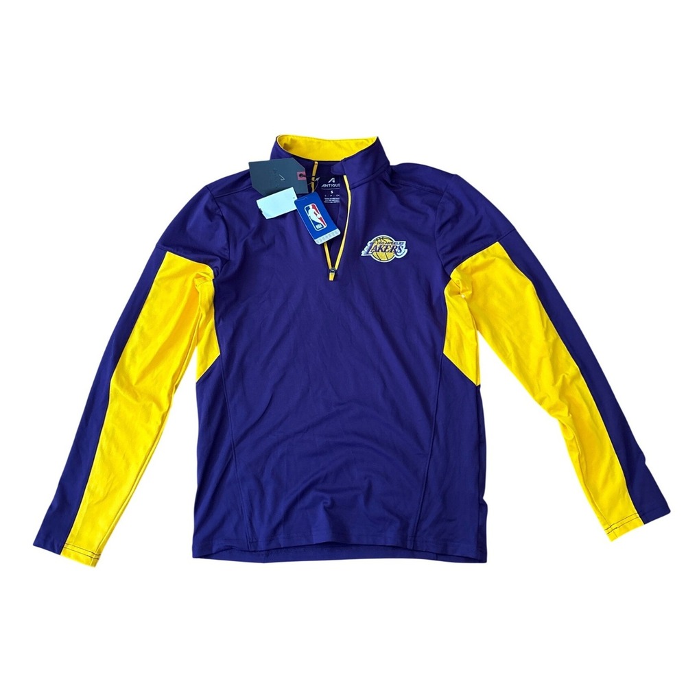 Antigua Los Angeles Lakers Pullover Mens Purple Gold NWT Quarter Zip SIZE Small